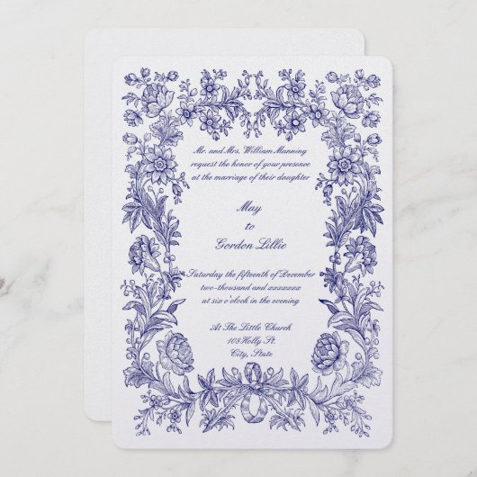 1770 Botanische Blumenzwiese Einladung (Vorne/Hinten)