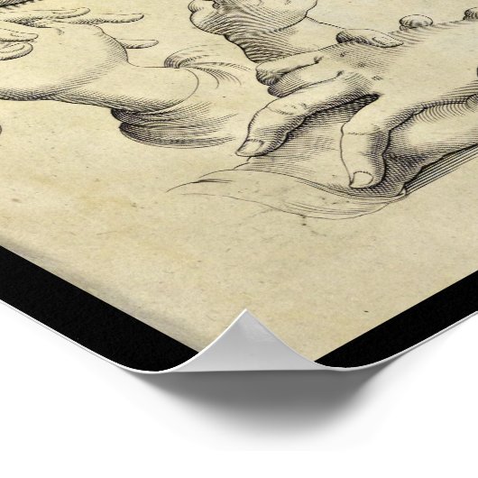 1770 Künstlerische Anatomie Menschenhand Fingers d Poster (Ecke)