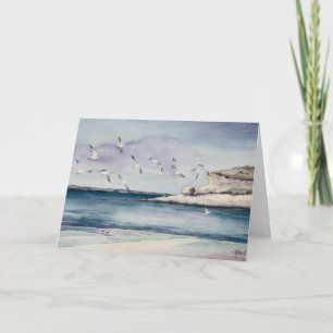 1774 Seagulls bei Sandy Beach Geburtstagskarte Karte