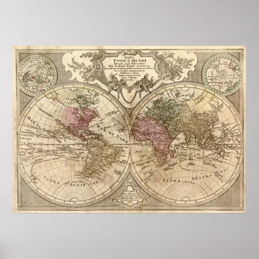 1775 Karte der Welt Poster (Vorne)