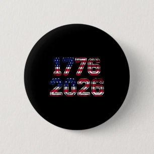 1776-2026 250. Geburtstag Amerikanisches Flagge Ad Button