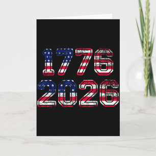 1776-2026 250. Geburtstag Amerikanisches Flagge Ad Karte