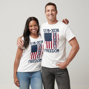 1776 2026 250 Jahre Freiheit USA-Flagge T-Shirt