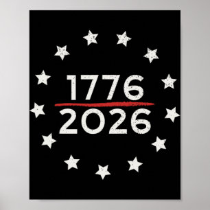 1776 2026 250. Jahrestag Usa Betsy Ross Flagge 4T Poster