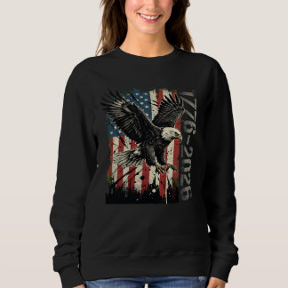 1776-2026 Adler Grunge amerikanische Flagge Sweatshirt