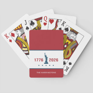 1776 2026 Amerika 250. Jubiläum Patriotes Rot Spielkarten