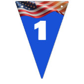 1776–2026 Editable 16-Flag Red-White-Blue America Wimpelkette (Erste Fahne)