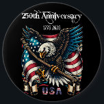 1776 2026 Happy Anniversary America Button<br><div class="desc">Celebrate the spirit of freedom and unity with our 1776 2026 Happy Anniversary America Button. This eye-catching accessory features a vibrant design that commemorates two centuries of American history, making it perfect for parades, gatherings, or everyday wear. Crafted with high-quality materials, this button is durable and lightweight, ensuring it can...</div>
