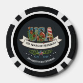 1776-2026 Midnight Blue & Black Luxury Patriotic  Pokerchips (Rückseite)