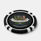 1776-2026 Midnight Blue & Black Luxury Patriotic  Pokerchips (Einzeln)