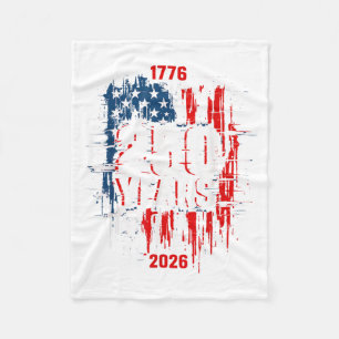 1776-2026 Patriotische amerikanische nge Flagge 25 Fleecedecke