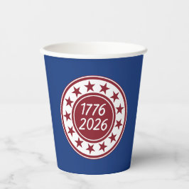 1776-2026 Patriotische Party-Themen Pappbecher