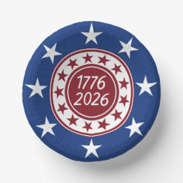 1776-2026 Patriotische Party Themenpapier  Pappteller