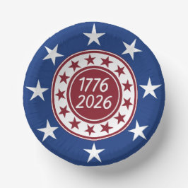 1776-2026 Patriotische Party Themenpapier  Pappteller