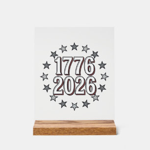 1776 2026 Patriotische Sterne Vintage Vektor Desig Acrylschild