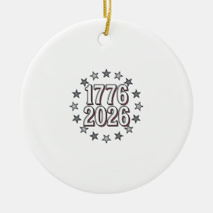 1776 2026 Patriotische Sterne Vintage Vektor Desig Keramik Ornament