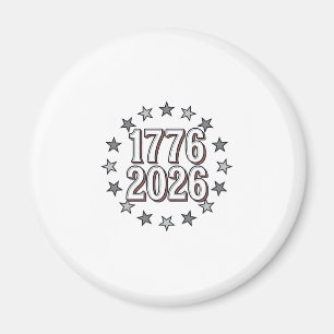 1776 2026 Patriotische Sterne Vintage Vektor Desig Magnet