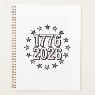 1776 2026 Patriotische Sterne Vintage Vektor Desig Planer