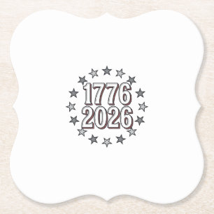 1776 2026 Patriotische Sterne Vintage Vektor Desig Untersetzer