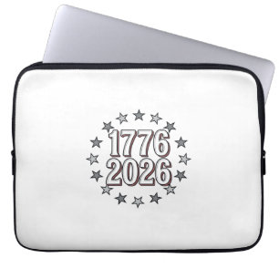 1776 2026 Patriotische Sterne Vintage-Vektordesign Laptopschutzhülle