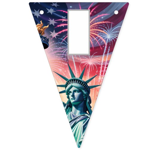 1776–2026 QR Bunting • Edit Text & Link in Minutes Wimpelkette (Dritte Fahne)