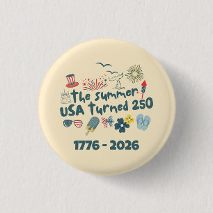 1776 - 2026 Retro 250. Jubiläum 4. Juli Button