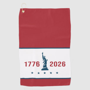 1776 2026 Rot Weiß & Blau Statue der Freiheit USA Golfhandtuch