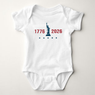 1776 2026 Statue of Liberty Rot Weiß Blau USA 250 Baby Strampler