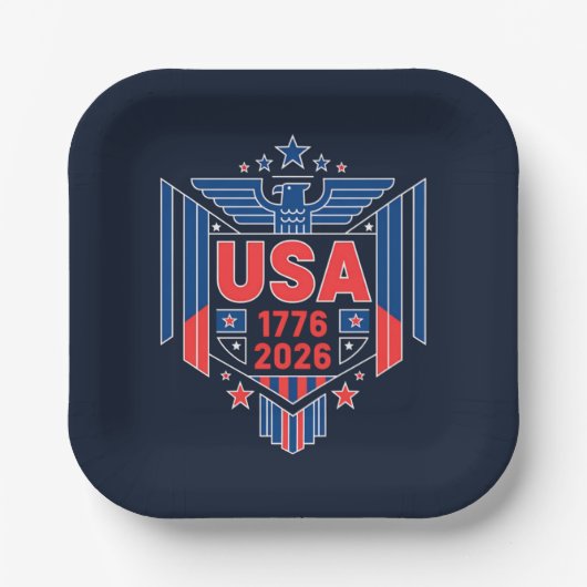 1776-2026 USA PAPPTELLER (Vorderseite)