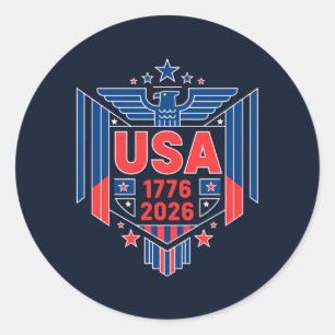 1776-2026 USA RUNDER AUFKLEBER