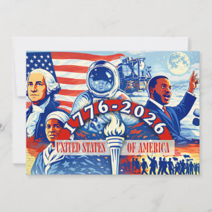 1776-2026 USA’s Semiquinzentennial-Gedenkfeier Feiertagskarte