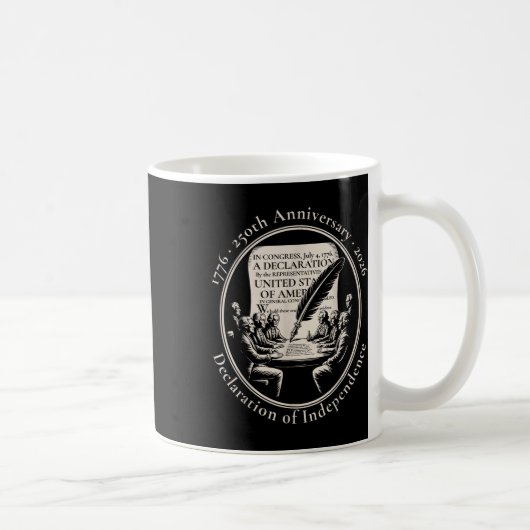 1776 250th Anniversary Declaration Of Independence Kaffeetasse (Rechts)