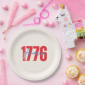 '1776 America' Soft Ivory Hintergrund 4. Juli  Pappteller (Party)