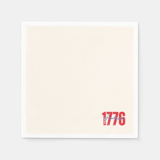 '1776 America' Soft Ivory Hintergrund 4. Juli Serviette (Vorderseite)