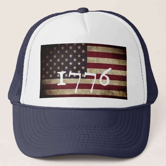 1776 American Flag Patriotic Trucker Hat Truckerkappe (Vorderseite)