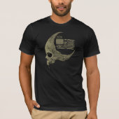 1776 American Flag Skull Crescent Moon T-Shirt (Vorderseite)