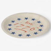 1776 American LG Sterne Pappteller (Schrägansicht)