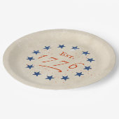 1776 American Stars Pappteller (Schrägansicht)