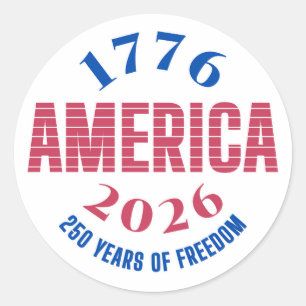 1776 AMERIKA 2026 250 Jahre Freiheit  Runder Aufkleber