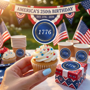 1776 Amerika 250. Geburtstag Semiquincentennial Runder Aufkleber