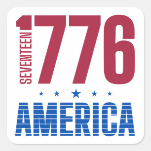 1776 Amerika 250 Jahre historische Freiheit Quadratischer Aufkleber