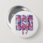 1776 Amerika 4. Juli USA Blume Button (Vorne & Hinten)