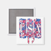 1776 Amerika 4. Juli USA Blume Magnet (Vorderseite/Rückseite)