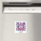 1776 Amerika 4. Juli USA Blume Magnet (In Situ (Geschirrspüler))