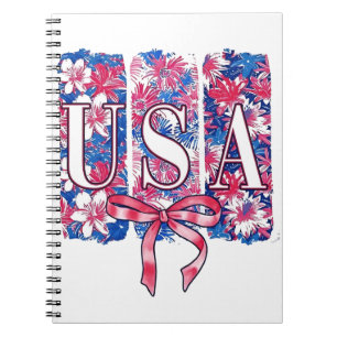 1776 Amerika 4. Juli USA Blume Notizblock