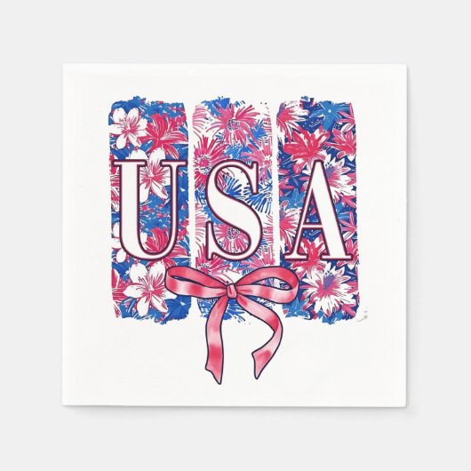 1776 Amerika 4. Juli USA Blume Serviette (Vorderseite)