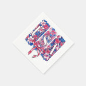 1776 Amerika 4. Juli USA Blume Serviette (Ecke)