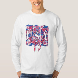 1776 Amerika 4. Juli USA Blume T-Shirt