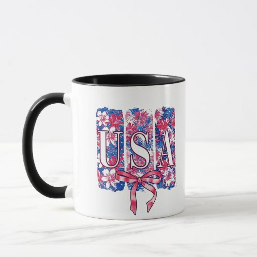 1776 Amerika 4. Juli USA Blume Tasse (Links)