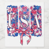 1776 Amerika 4. Juli USA Blume Weinetikett (Einzelnes Label)